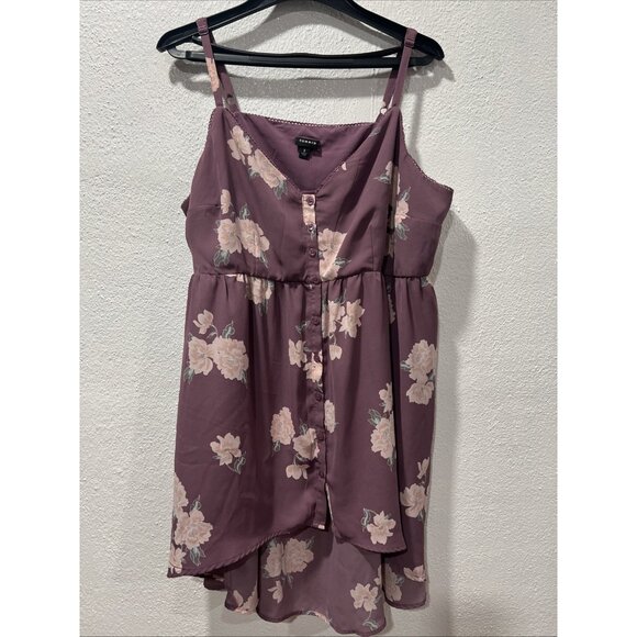 Torrid tunic tank top womens 3/3X Floral High Low sleeveless button front - Picture 1 of 11